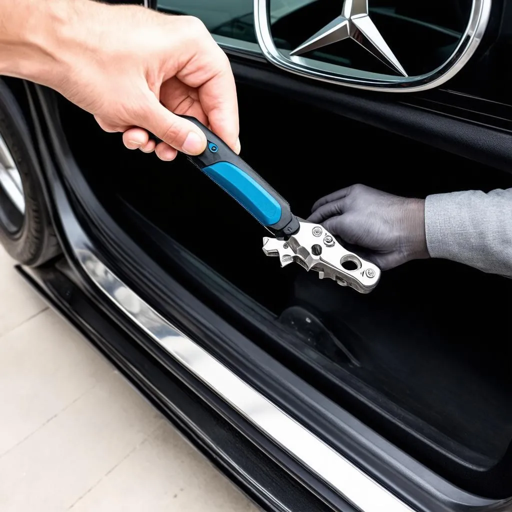 Polishing Mercedes Trim