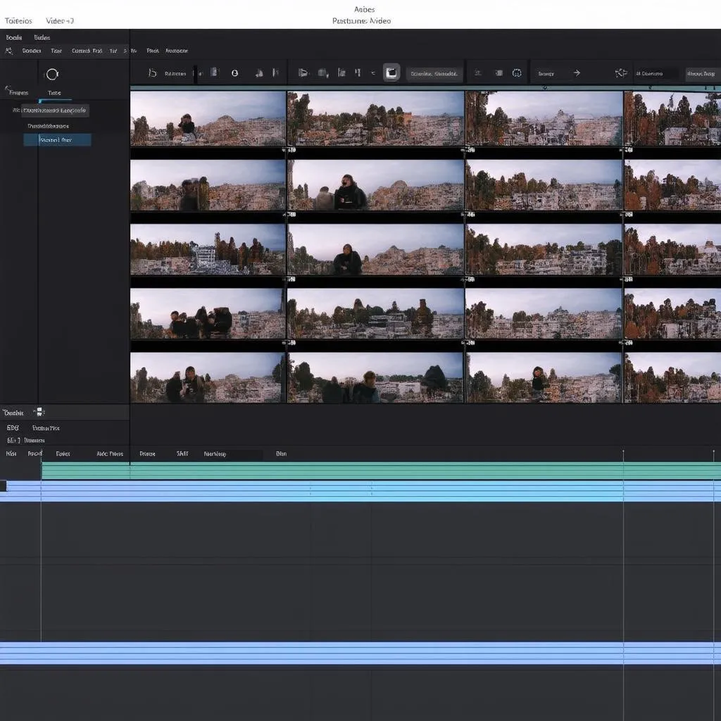 Video editing software interface