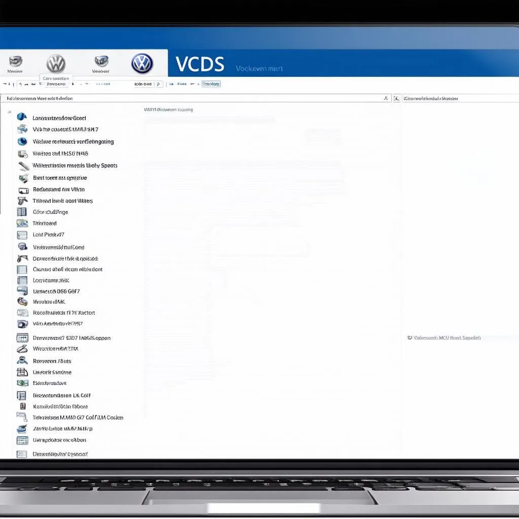 VCDS Software Interface on Laptop
