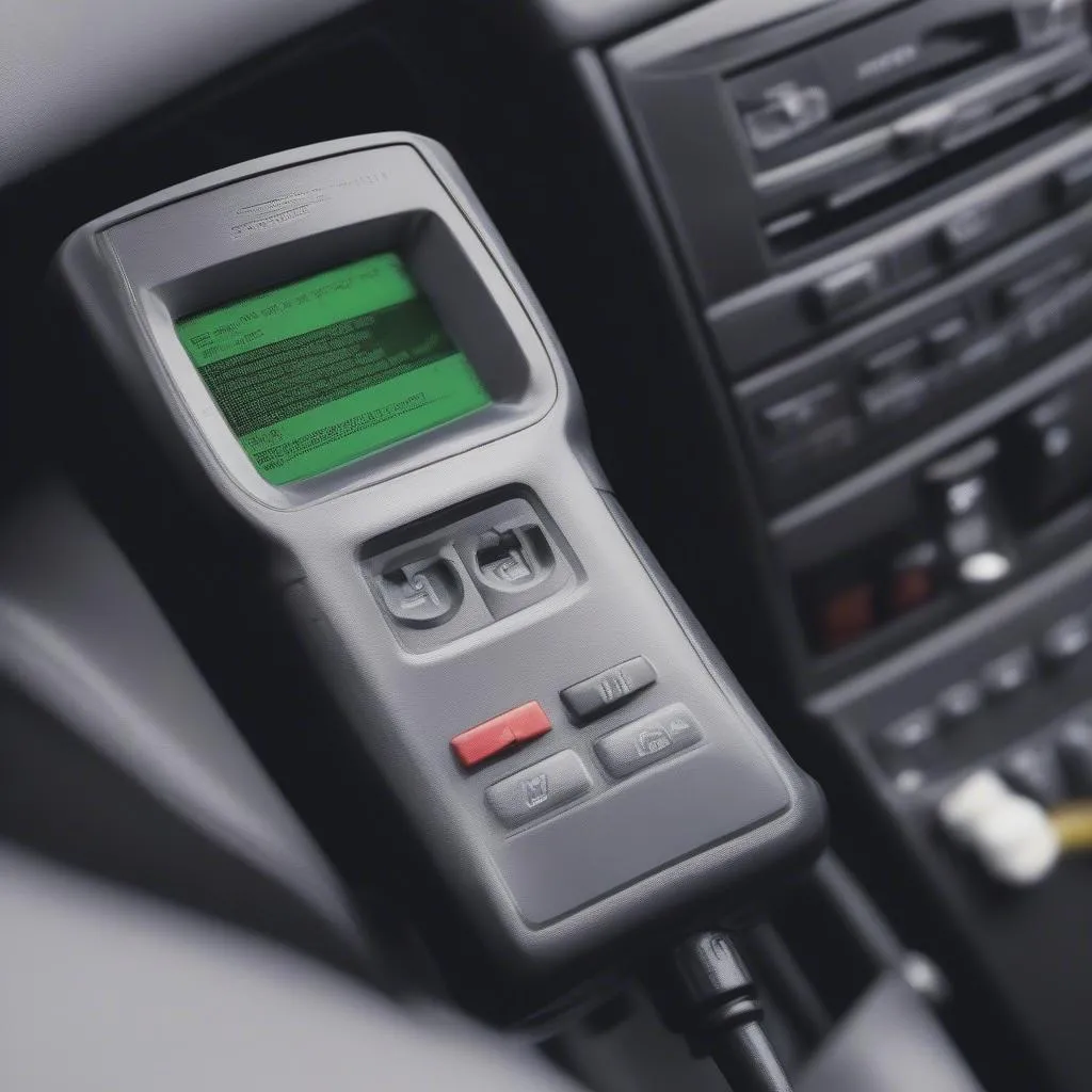 An OBD-I scanner connected to a 1994 Mercedes E320