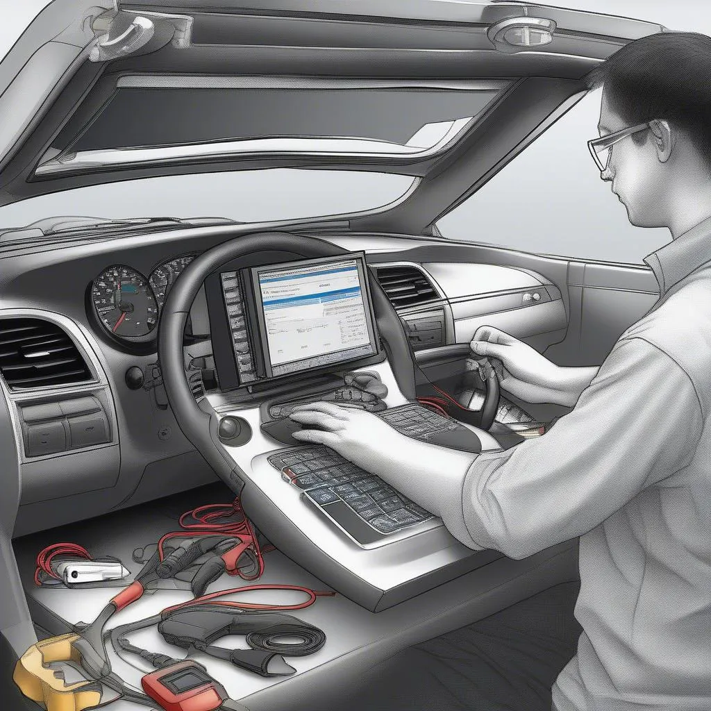 Car Diagnostic Tool Connected