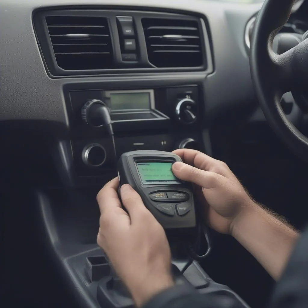 OBD-II Scanner plugged into a car's port