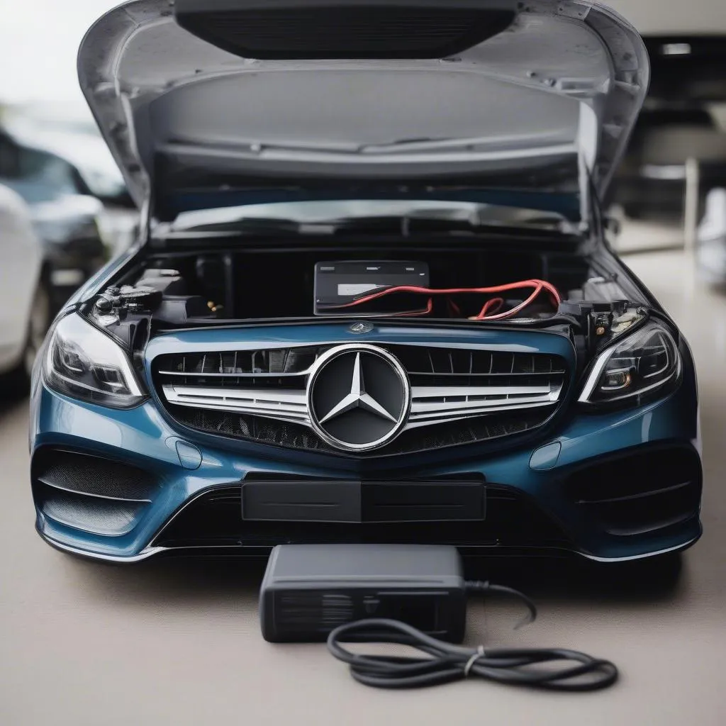 OBD2 Scanner Connected to Mercedes