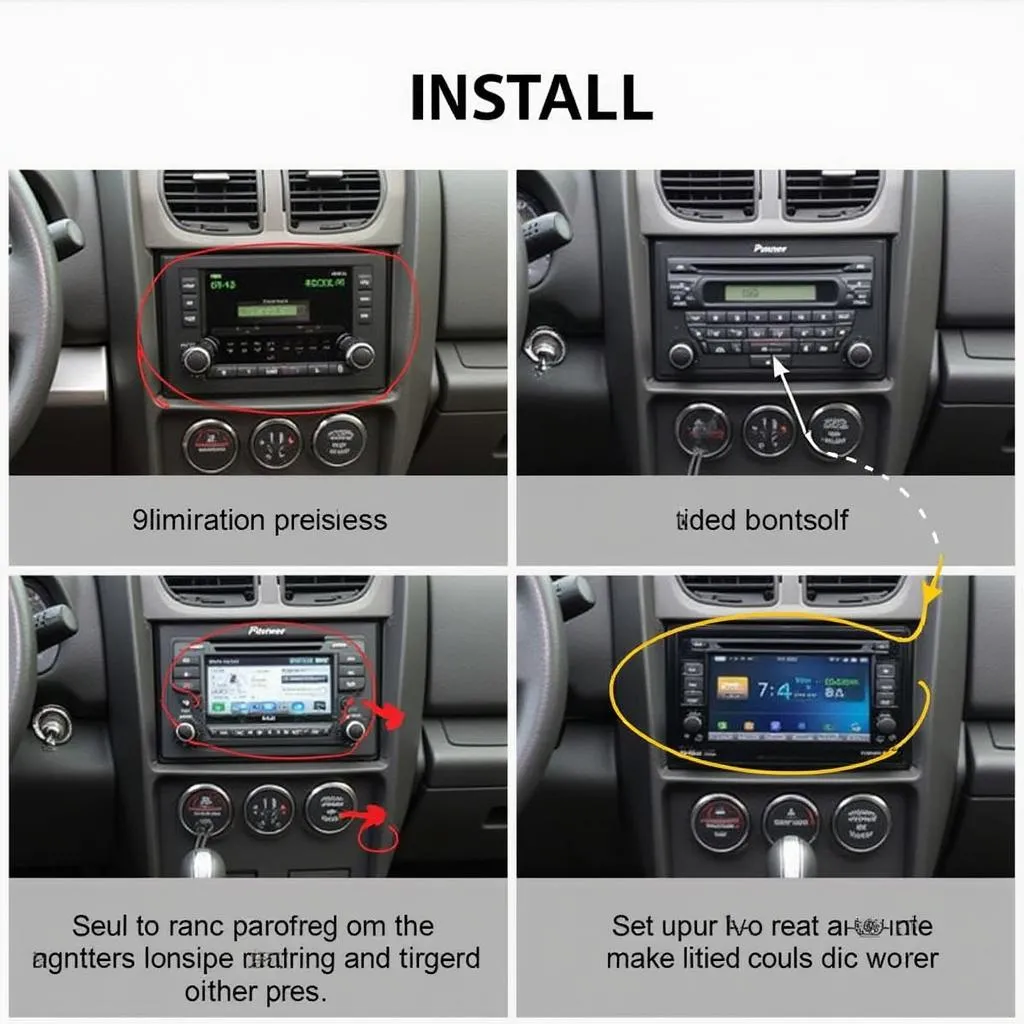 Installation of a Pioneer car radio in a Jeep Liberty