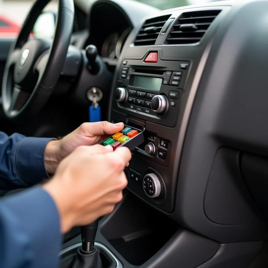 Checking the fuse box in a Pontiac Vibe