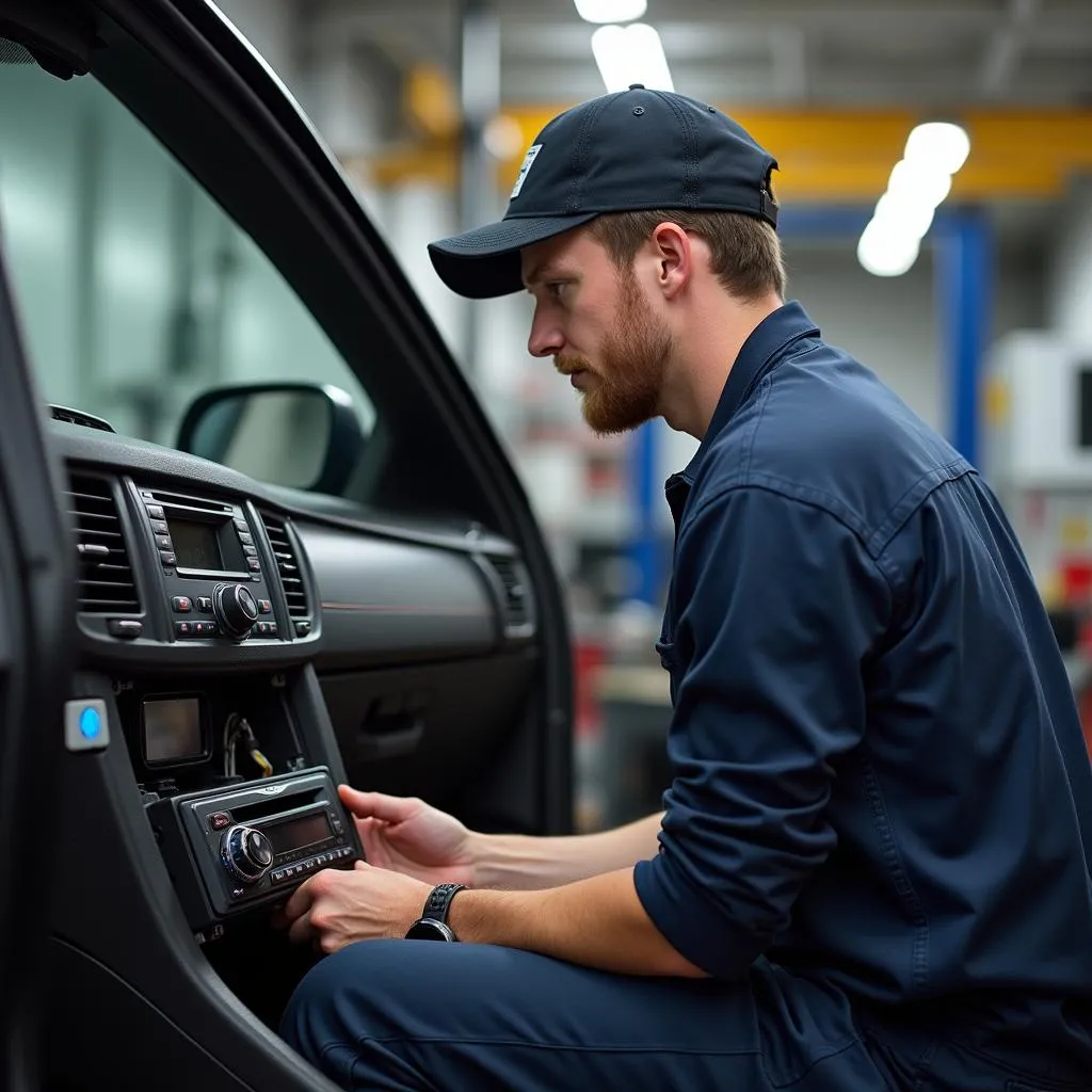 Professional car audio installation