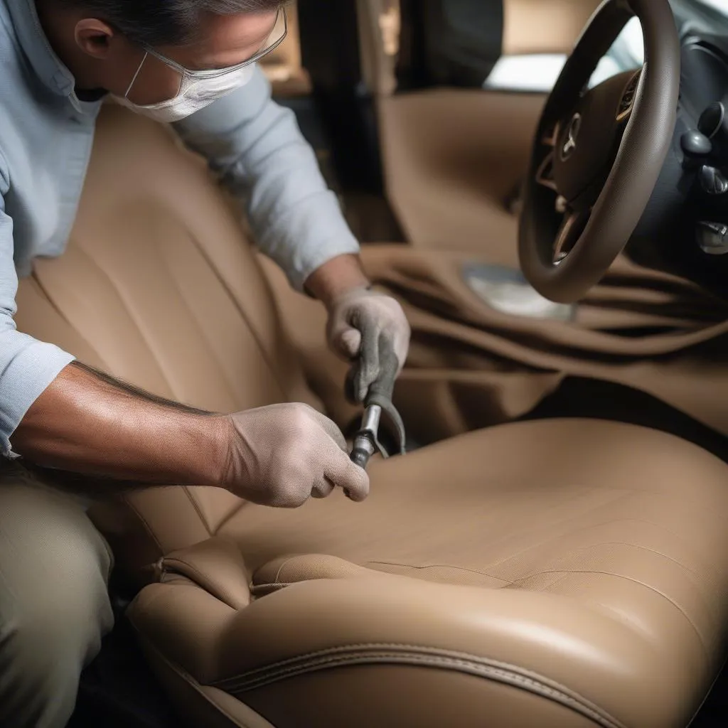 Professional Mercedes leather seat repair