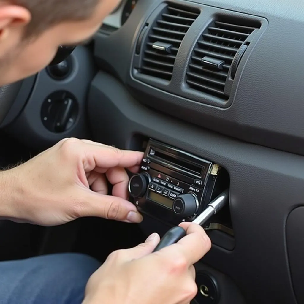 Removing the old car radio