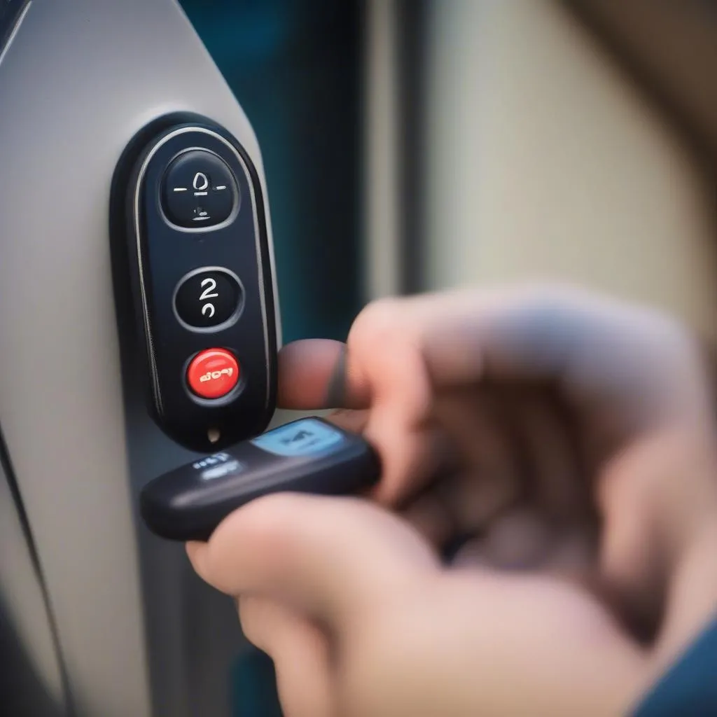 Using a key fob to reset a car alarm