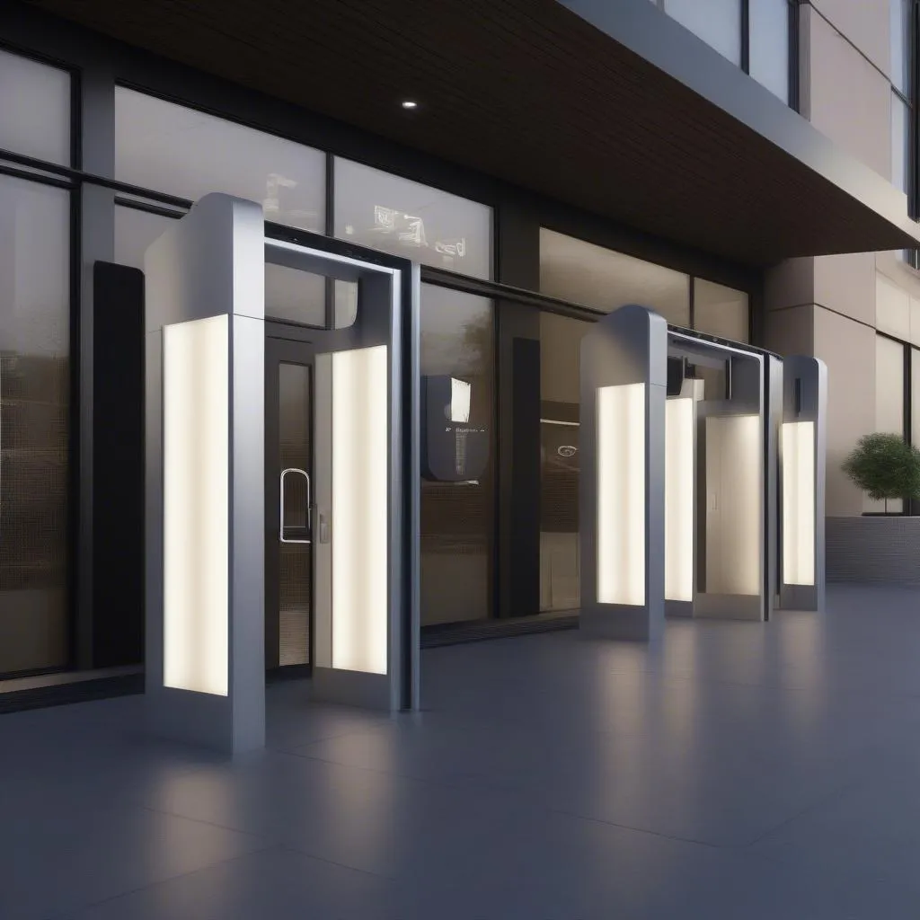 Security sensor gates at a retail store entrance