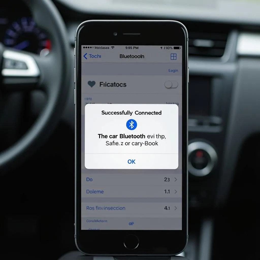 Smartphone connected to car Bluetooth