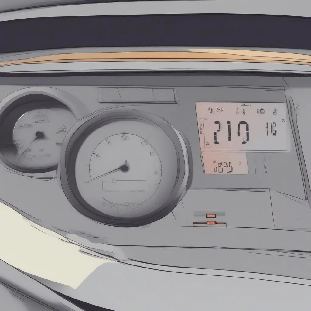 Car Dashboard Showing Speed Limiter