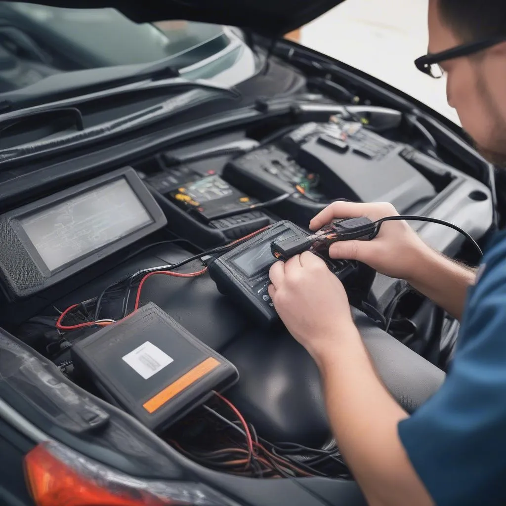 Technician Using Tool