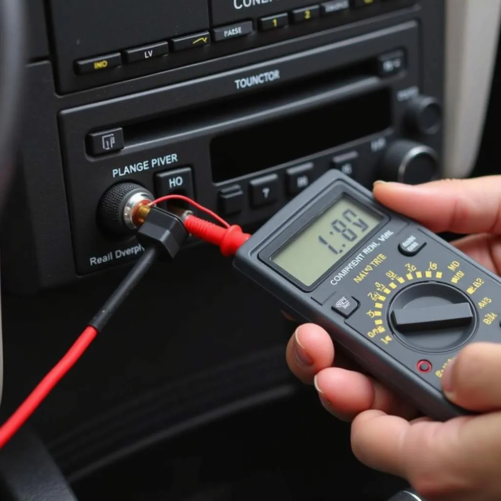 Testing Car Radio Power with Multimeter