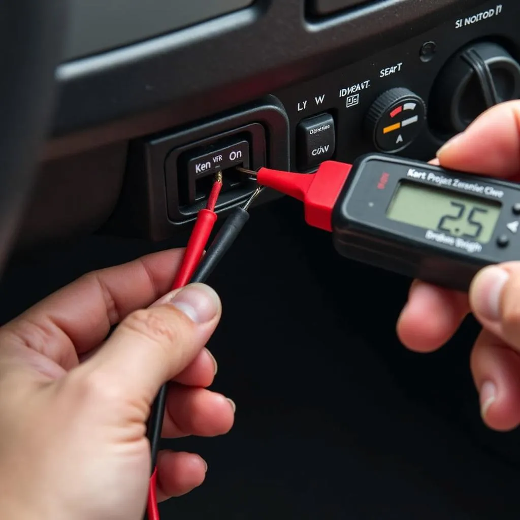 Testing Car Radio Wiring with a Multimeter