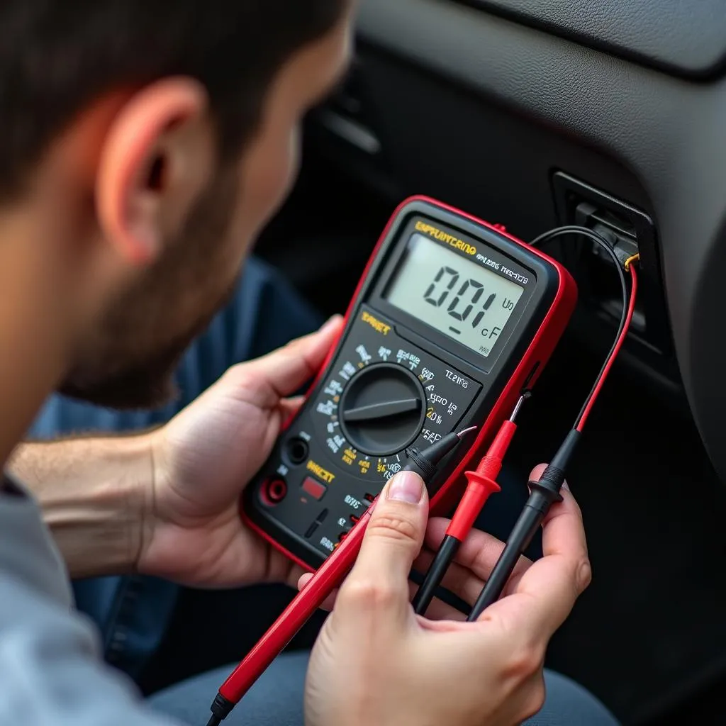 Testing speaker continuity with multimeter