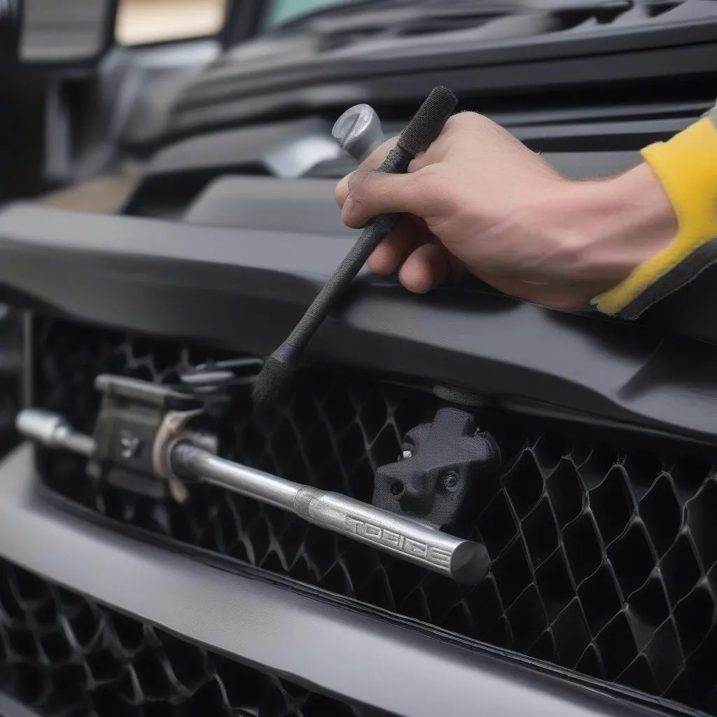 Torque Wrench on Brush Guard Bolt