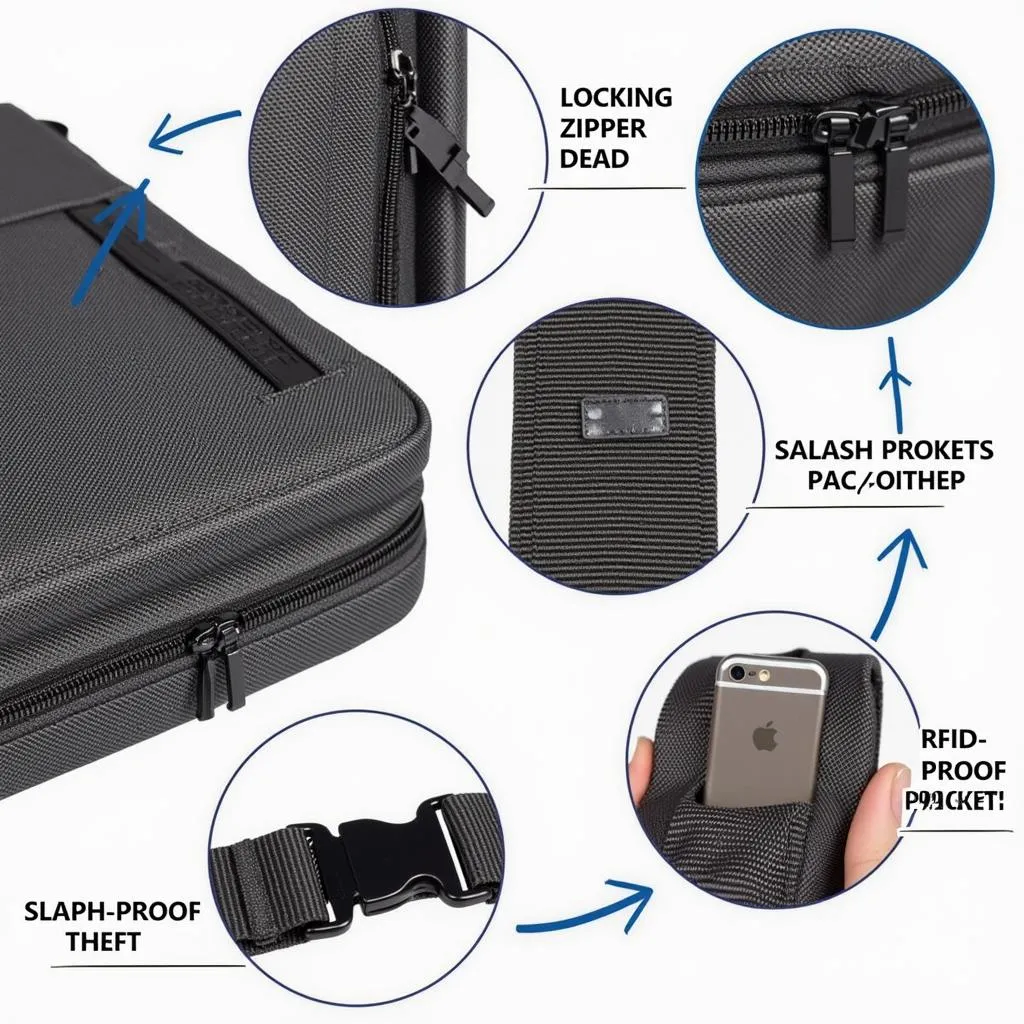 Travelon bag with anti-theft features