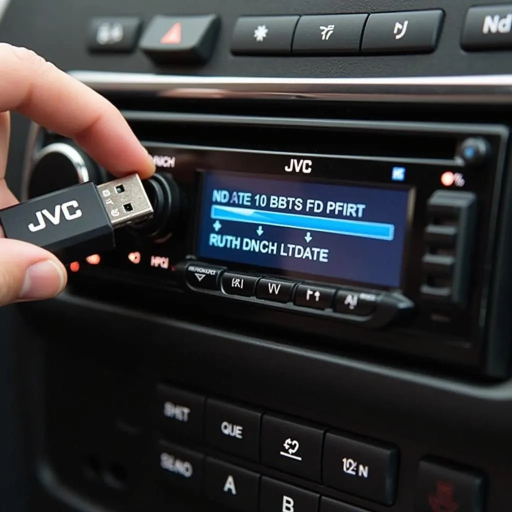 Updating the firmware of a JVC car radio using a USB drive