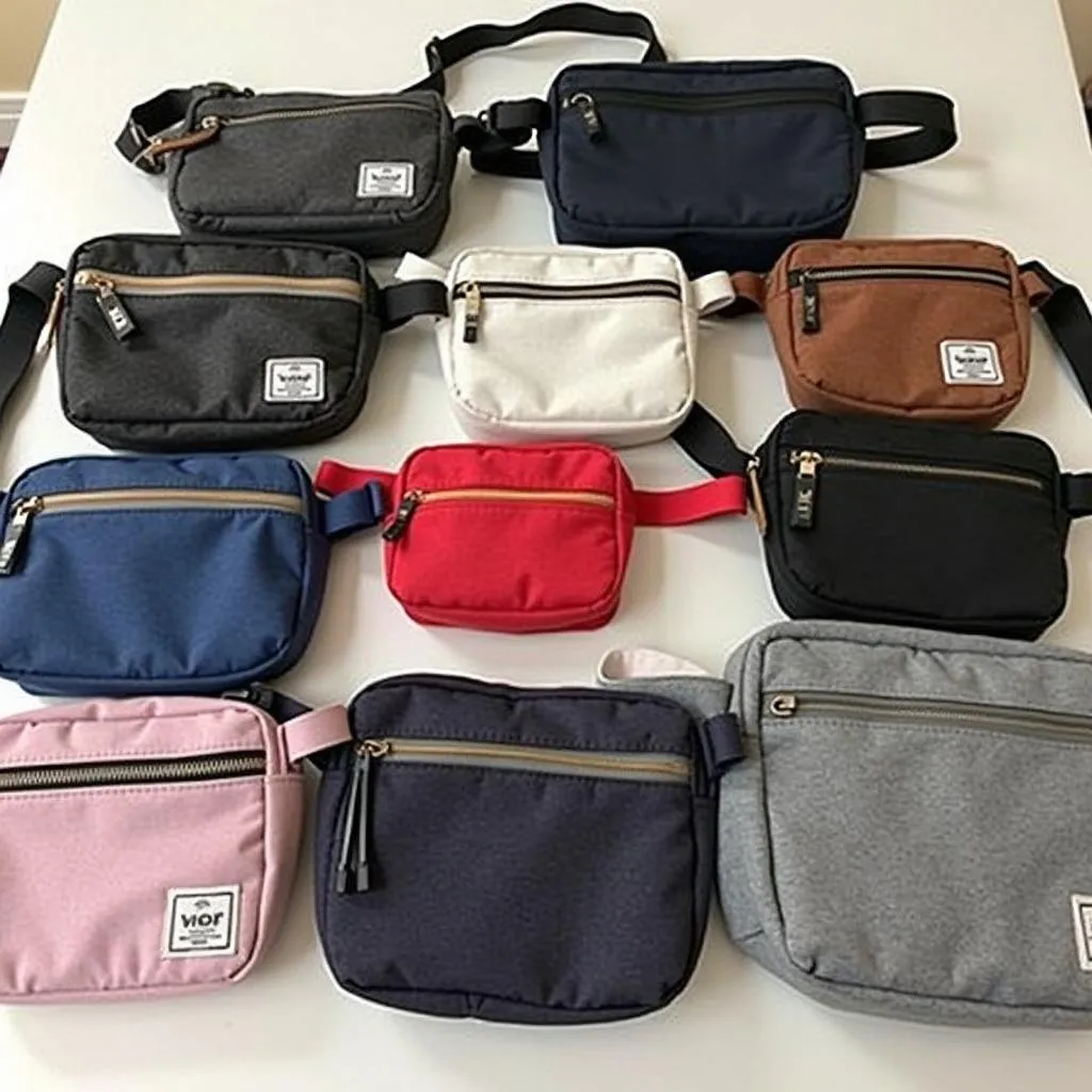 Different styles of anti-theft belt bags