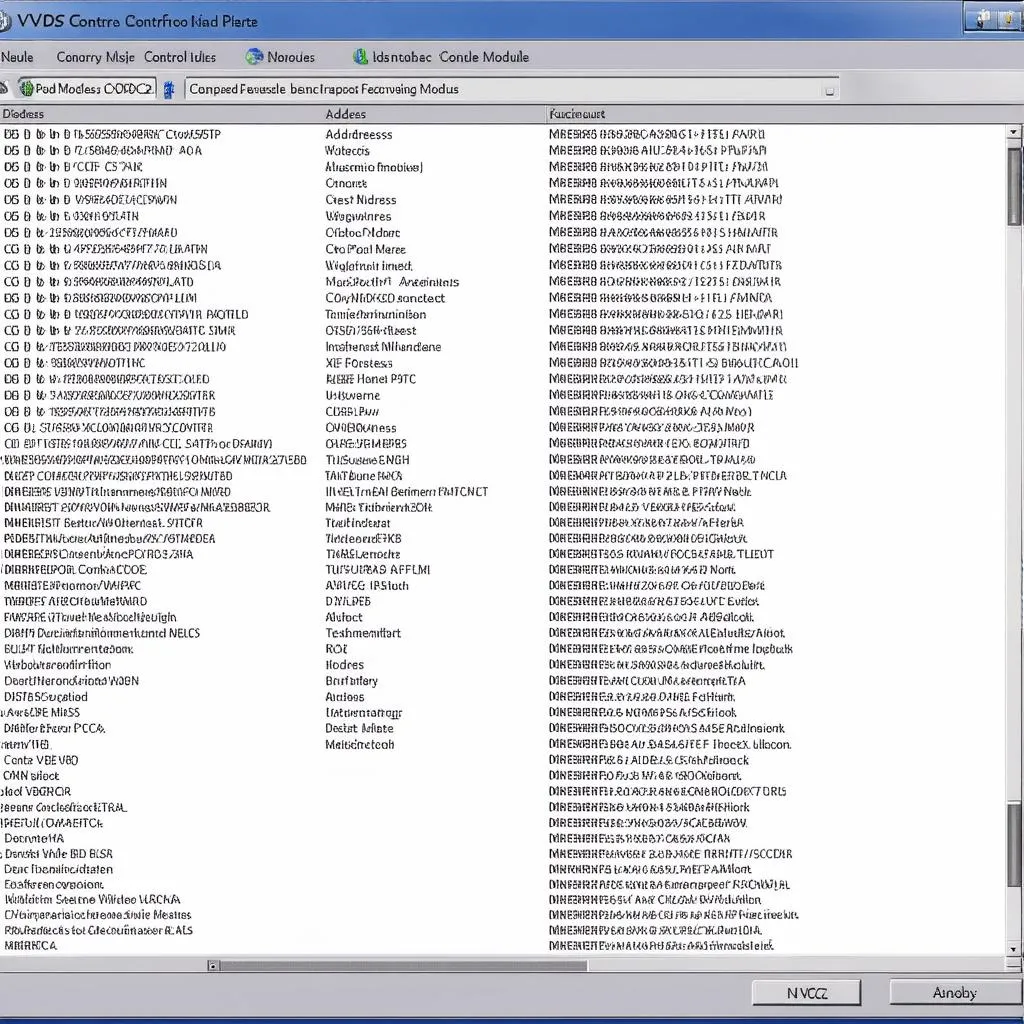 VCDS Control Module List