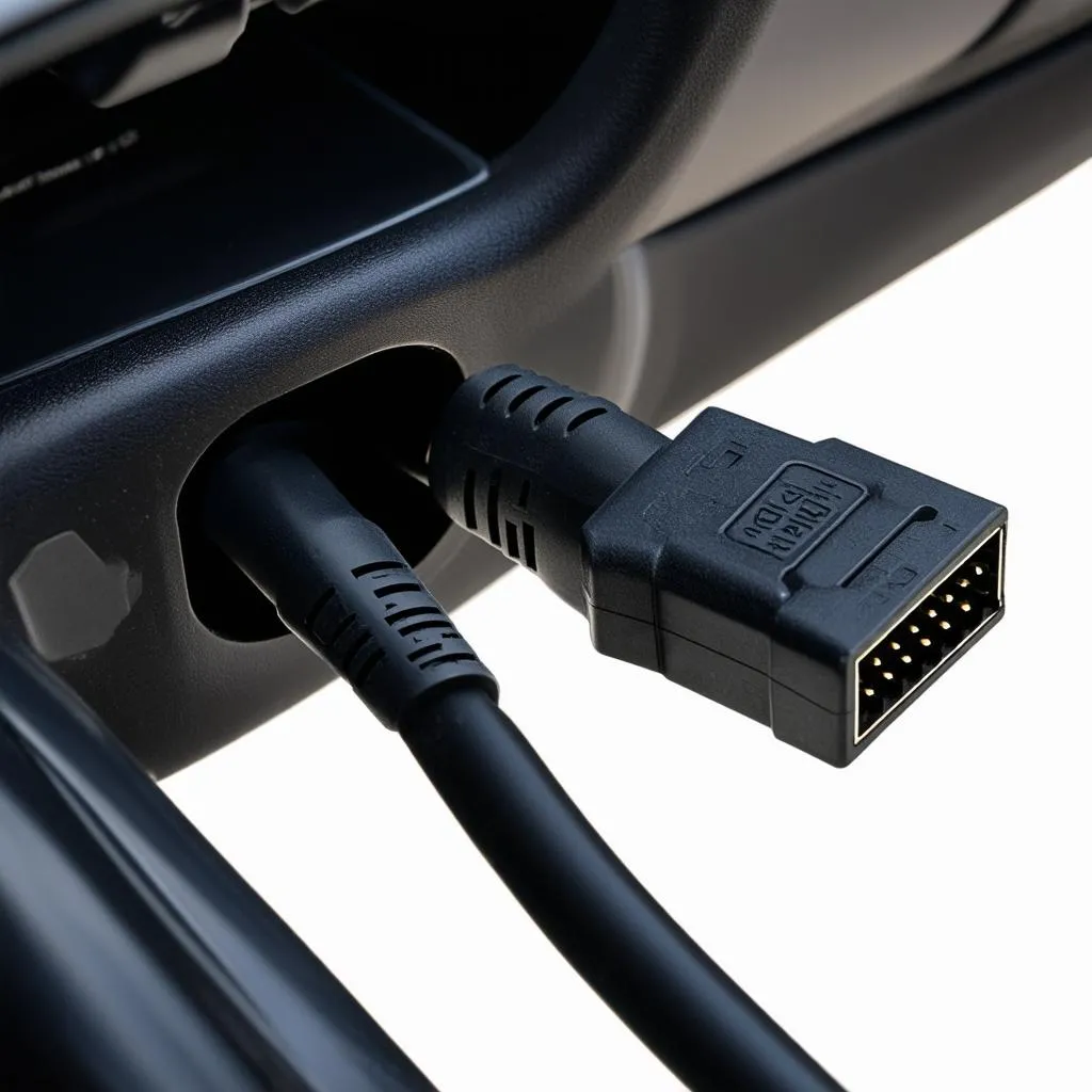 VCDS Interface Connected to a Car's OBD-II Port