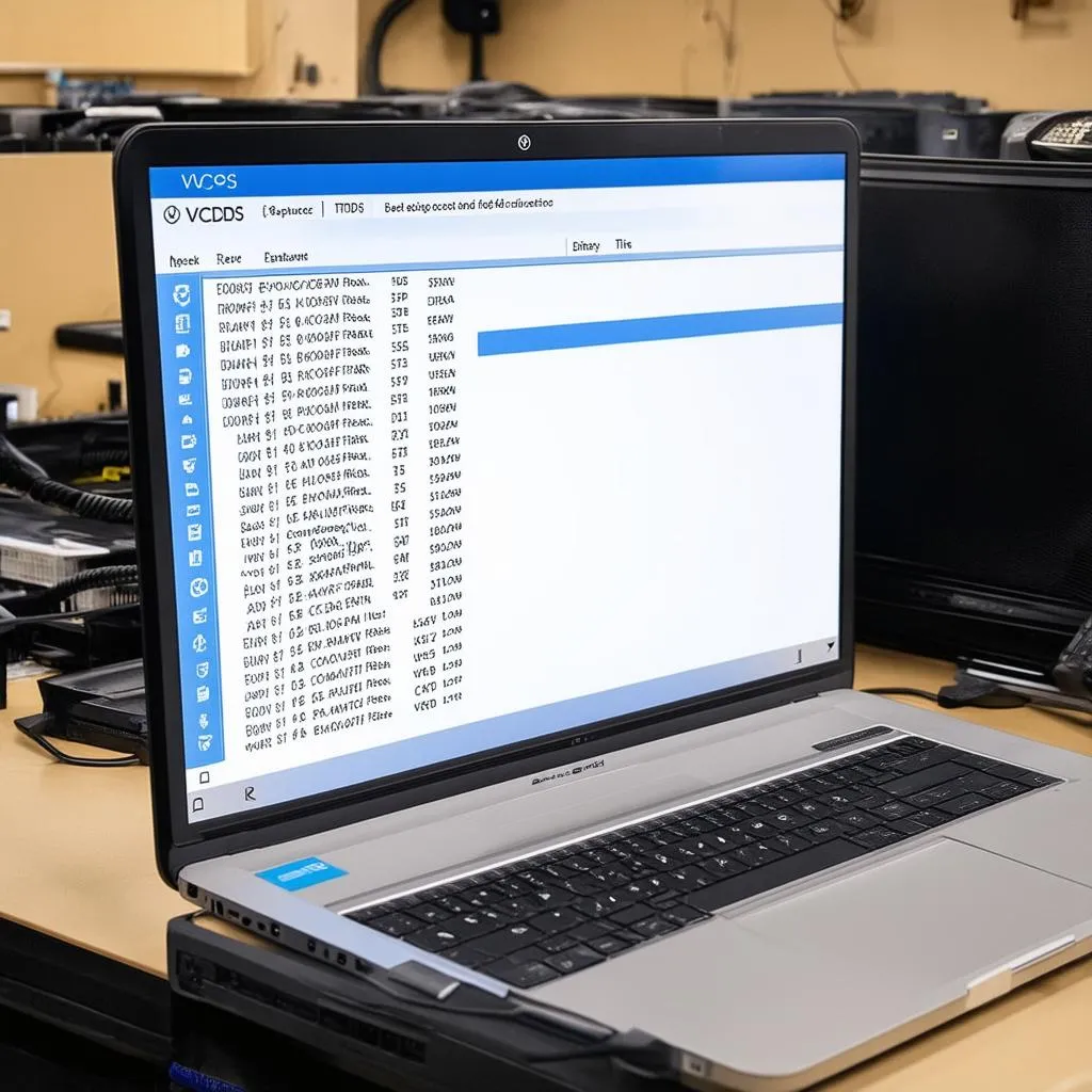 VCDS Software Interface on Laptop Screen