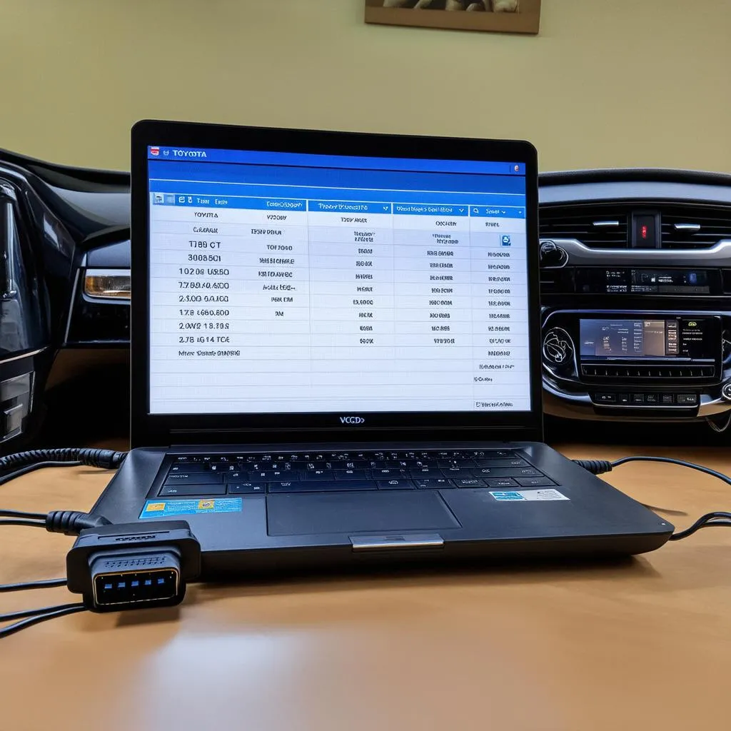 VCDS Connected to Toyota OBD-II Port