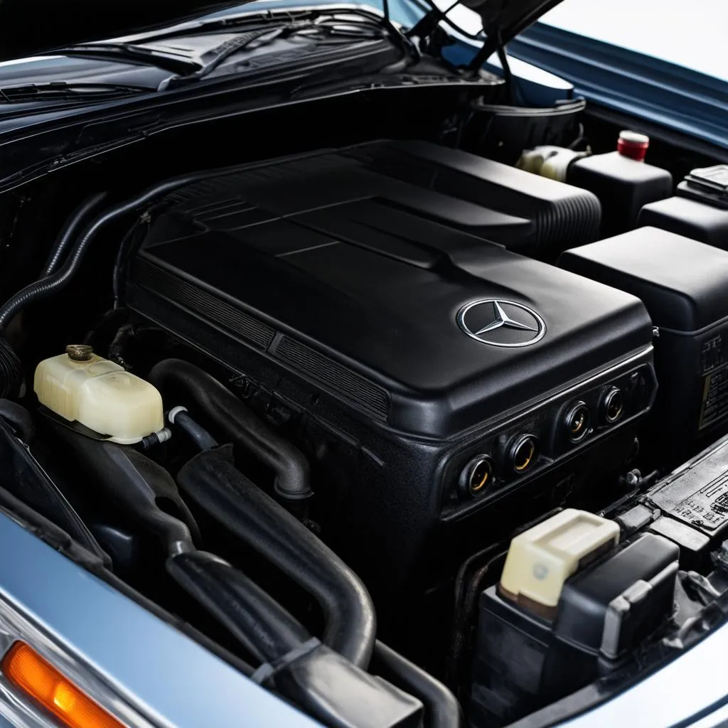 Mercedes W124 engine bay