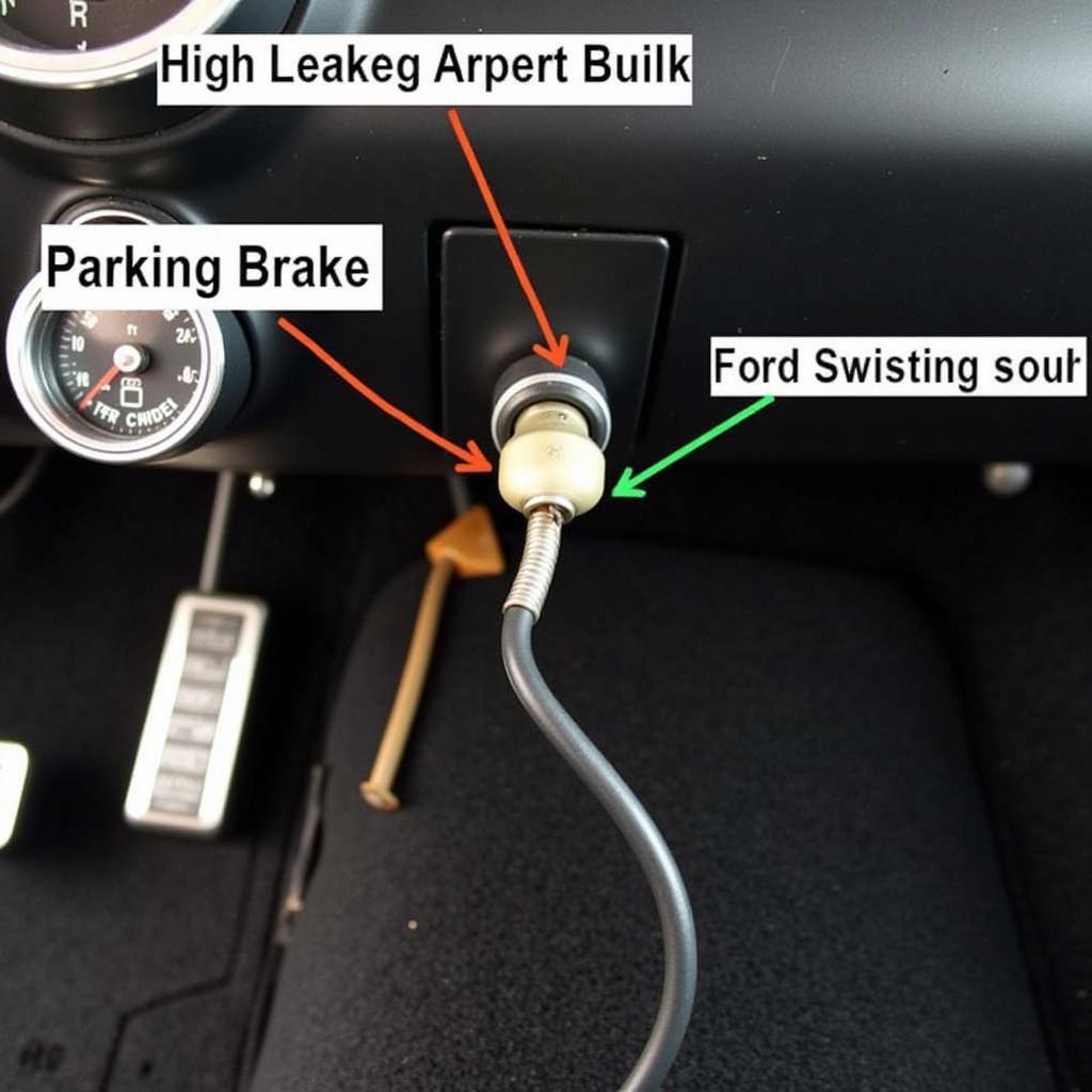 1967 Ford Mustang parking brake switch location under dashboard