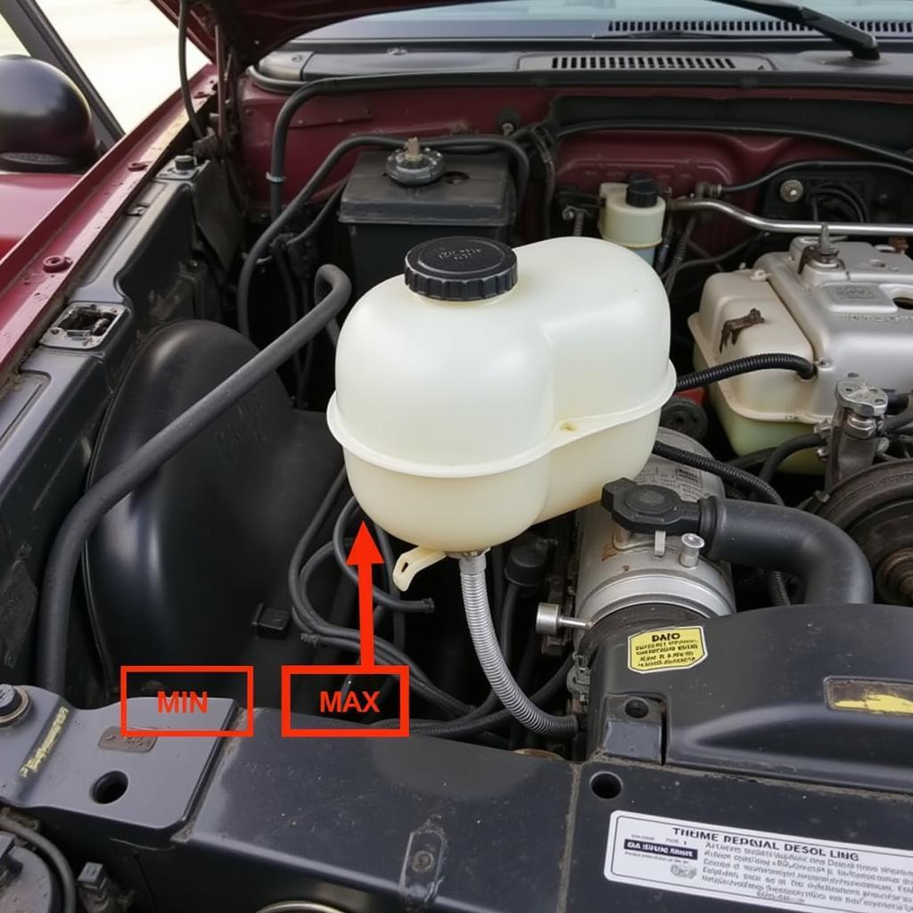 Checking the Brake Fluid Reservoir on a 1992 Chevy S10