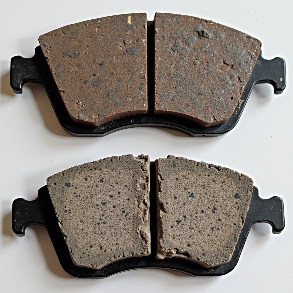 Worn brake pads on a 1992 Chevy Truck