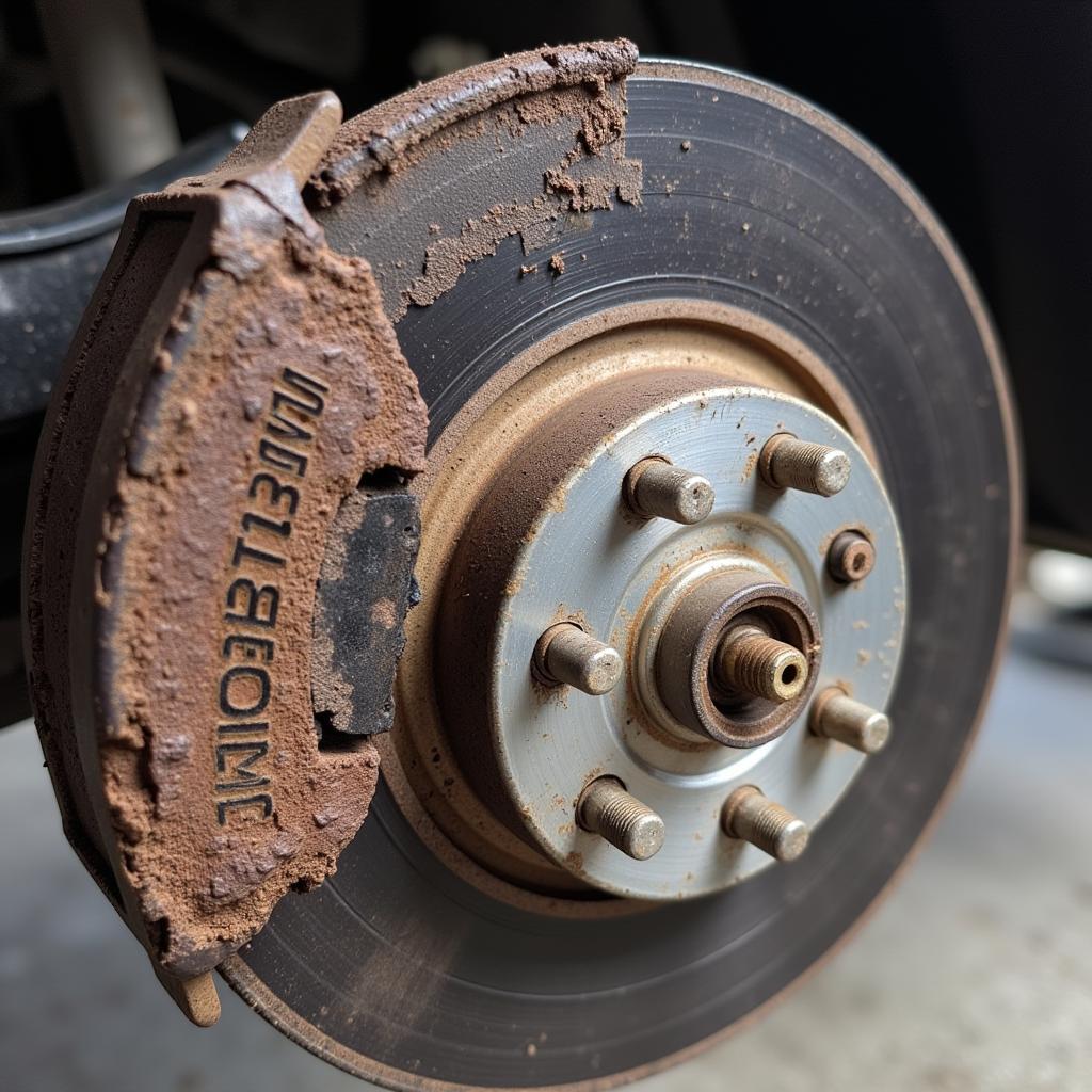 Worn Brake Pads on a 1997 Ford Explorer