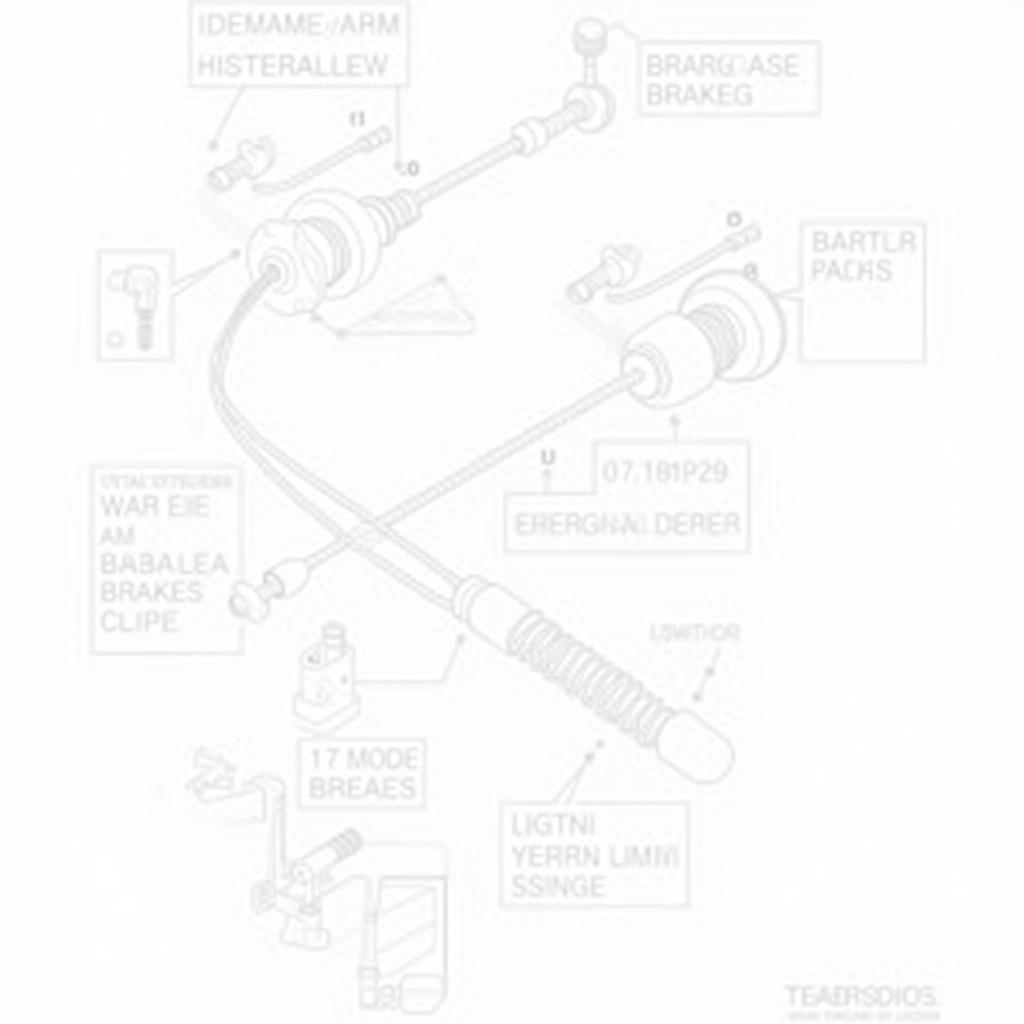 2000 Toyota Tundra Emergency Brake Components Diagram