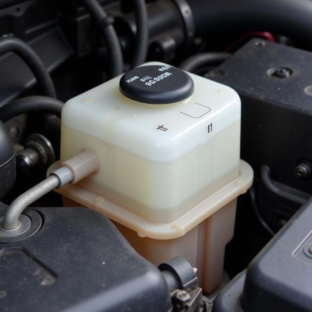 Brake fluid reservoir in a 2000 VW Beetle