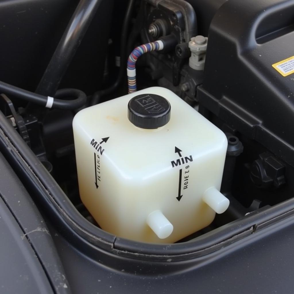 Brake fluid reservoir in a 2001 Pontiac Grand Prix