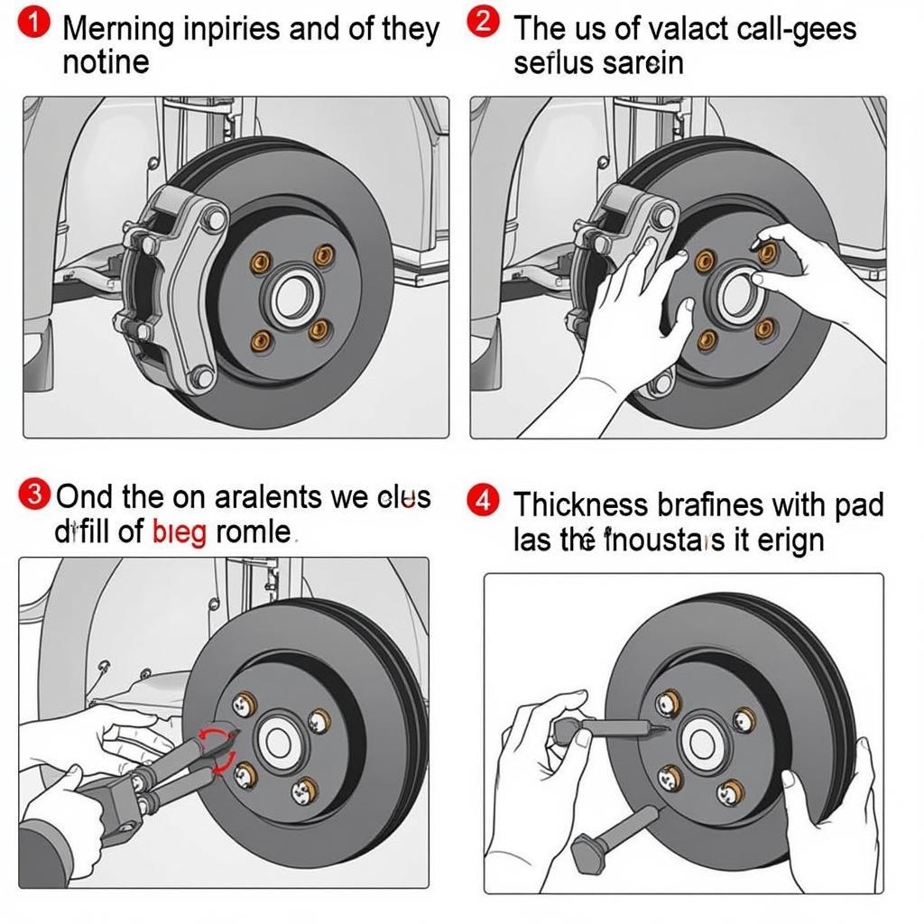 Inspecting brake pads on a 2002 Dodge Ram 1500