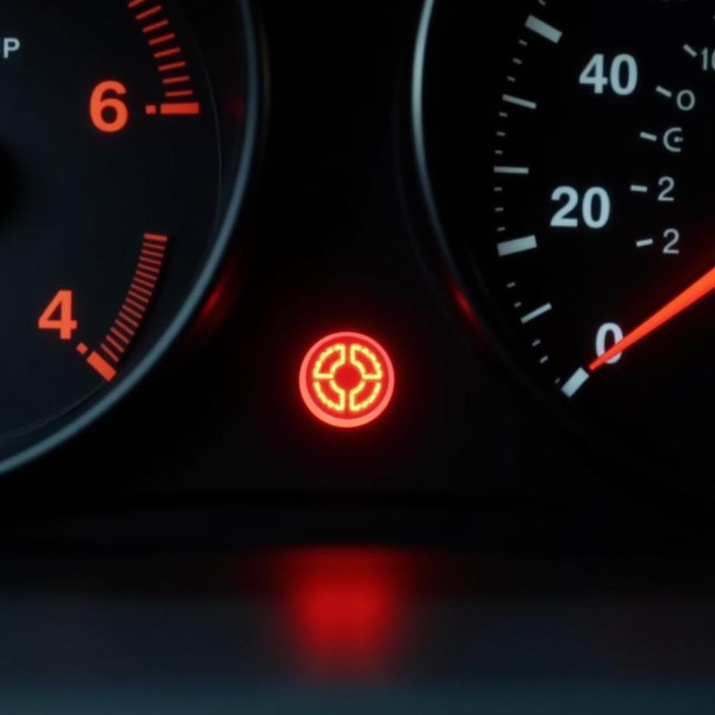 2003 Ford Taurus Dashboard with Brake Warning Light Illuminated