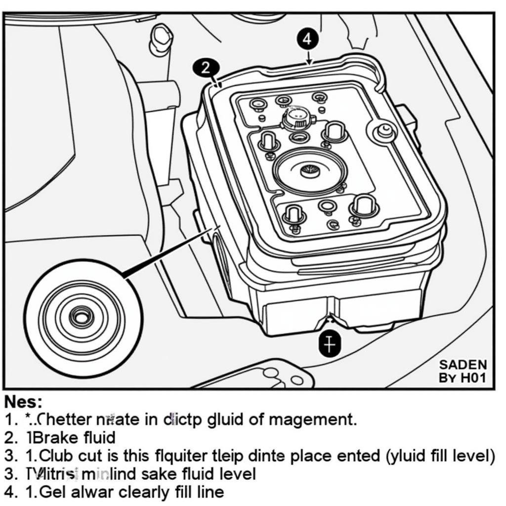 Checking the brake fluid reservoir in a 2005 Dodge Stratus