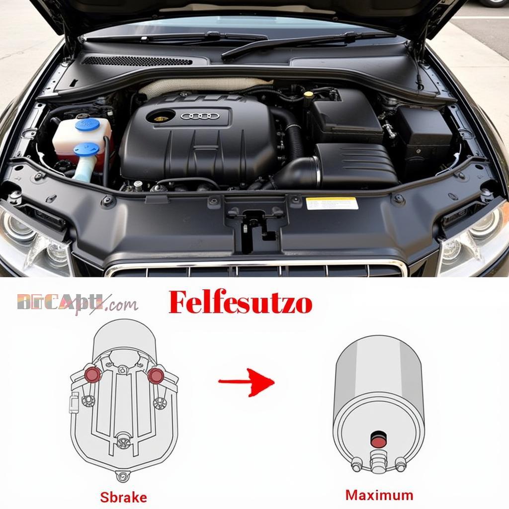 Checking the Brake Fluid Reservoir in a 2007 Audi A4