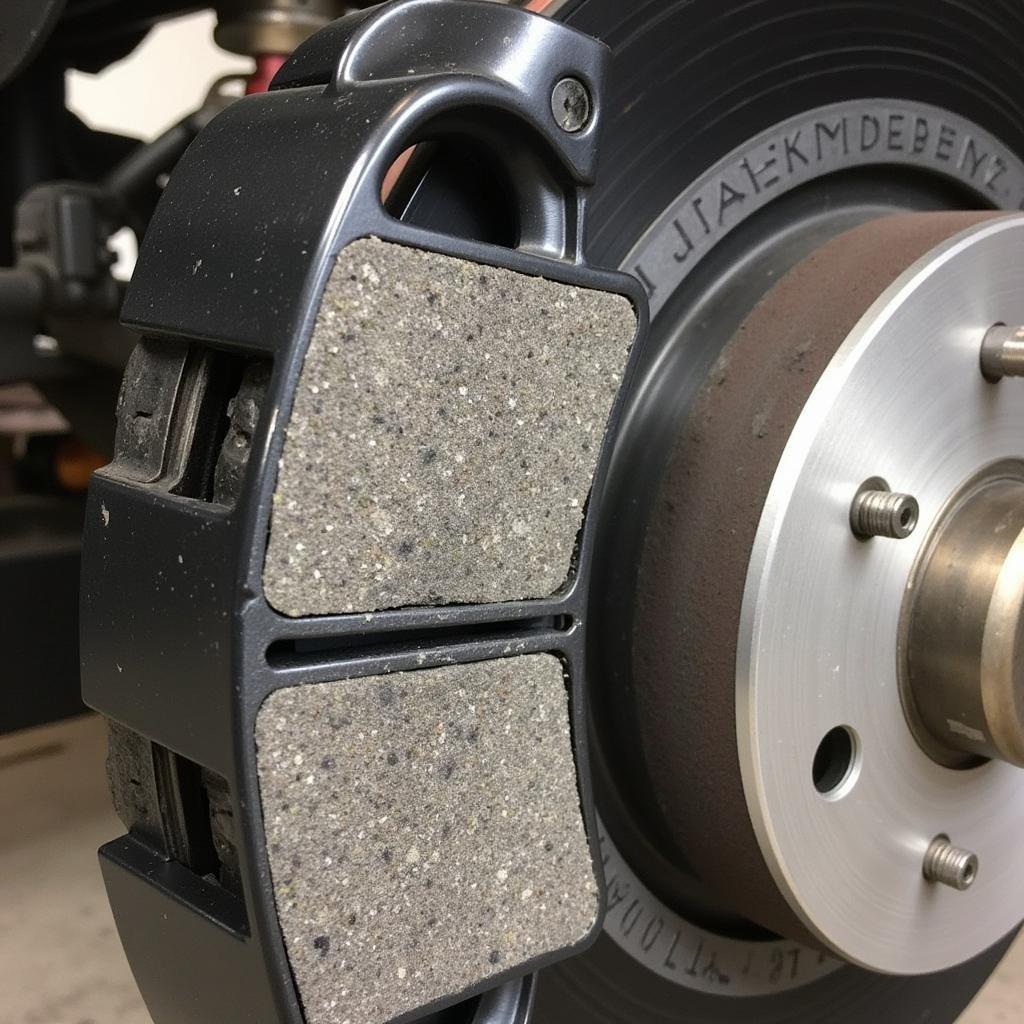 Worn brake pads on a 2008 Audi A4