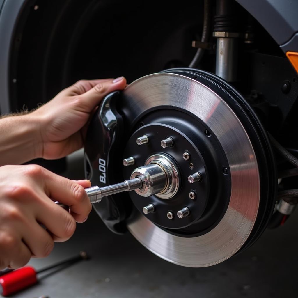 Inspecting 2010 Mini Cooper Brake Pads