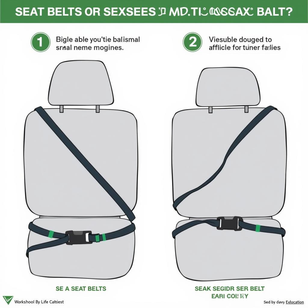 Close-up of a fastened seat belt in a 2014 Camry