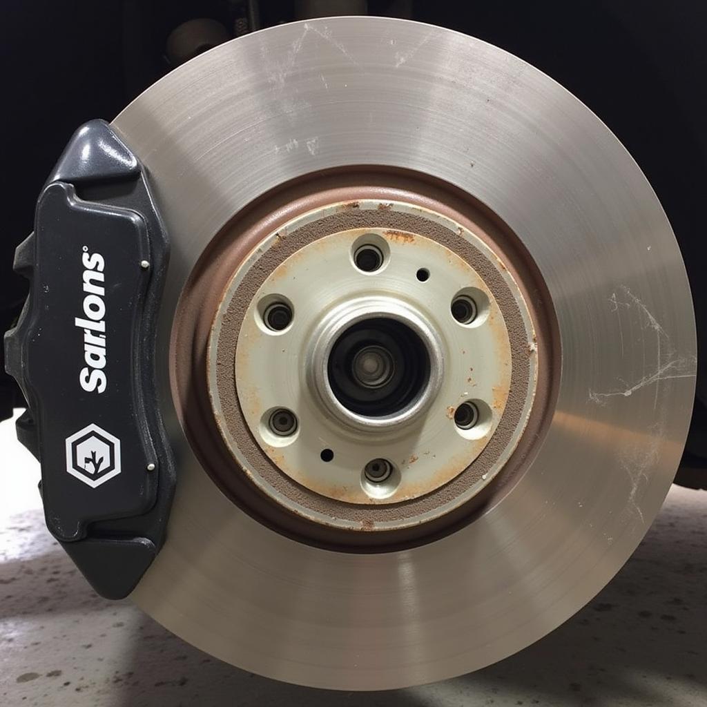 Worn brake pads on a 2015 Mercedes-Benz E-Class