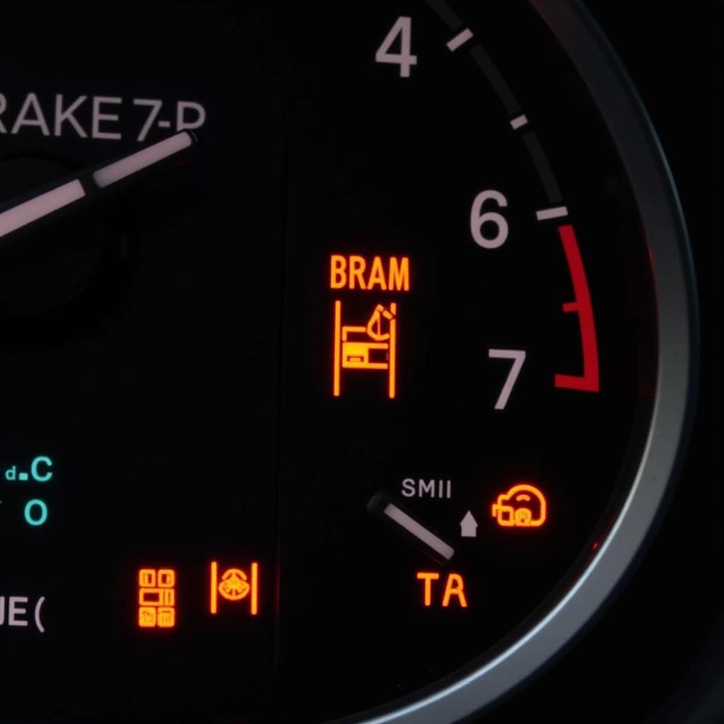 Brake Warning Lights on a 2016 BMW 428i xDrive dashboard