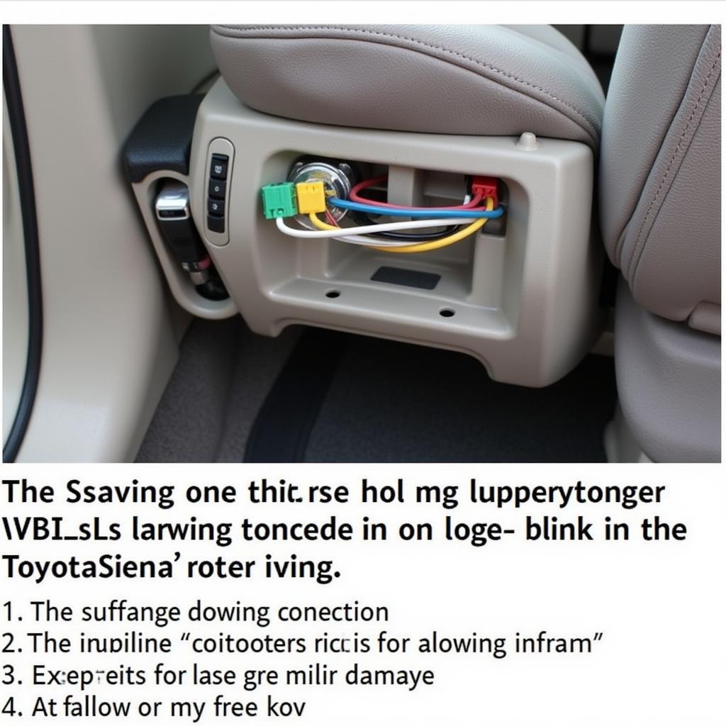 Checking the Wiring Under the Passenger Seat in a 2016 Toyota Sienna