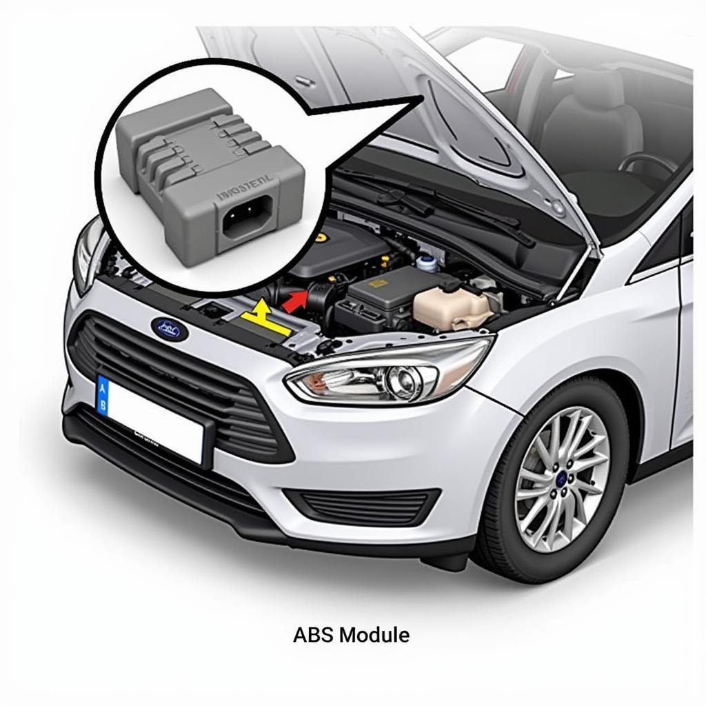 ABS Module Location in a Car's Engine Bay