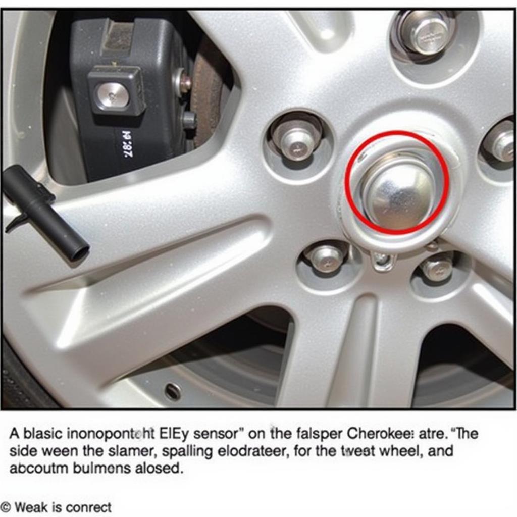 Location of ABS Sensor on a Jeep Grand Cherokee Wheel Hub