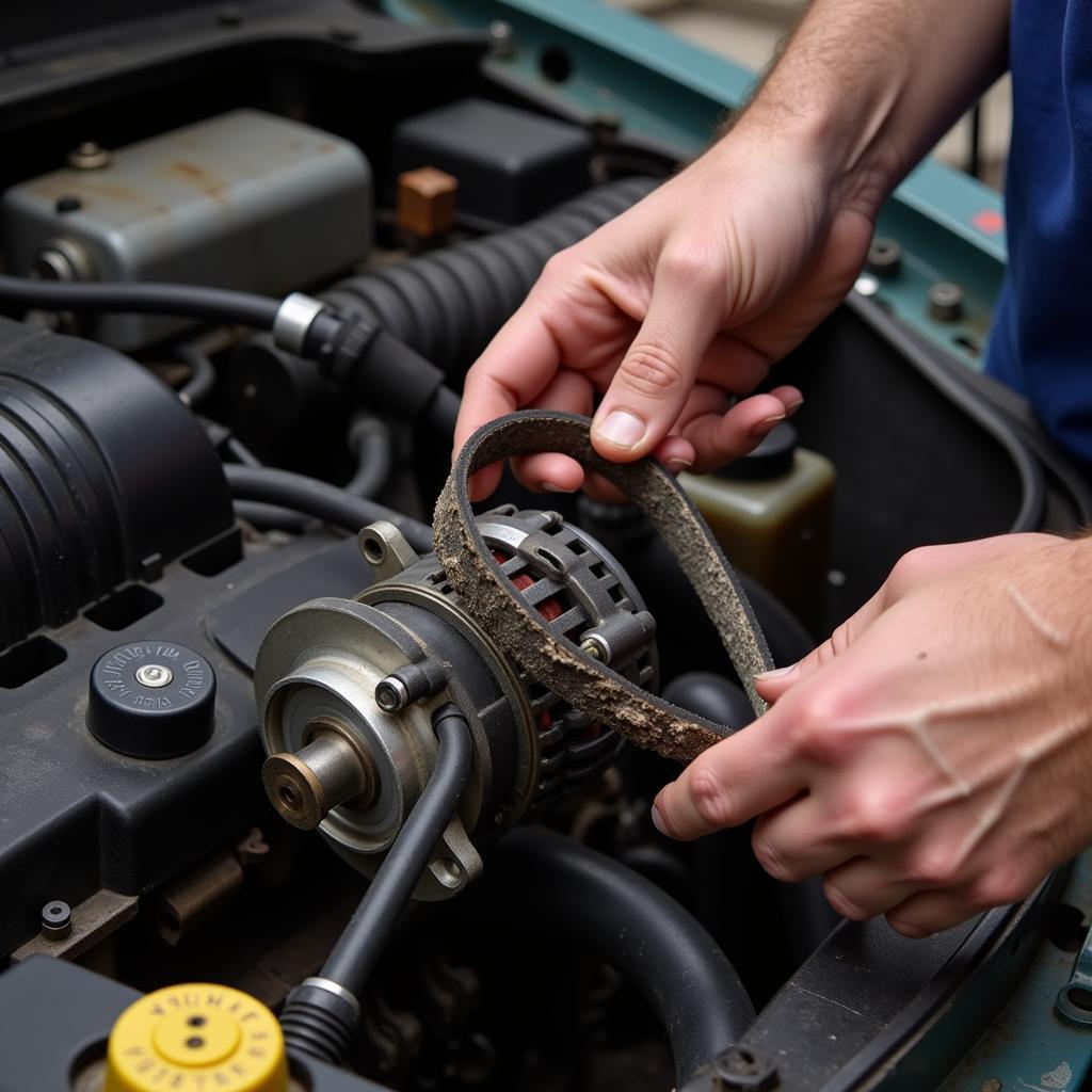 Inspecting Alternator Belt