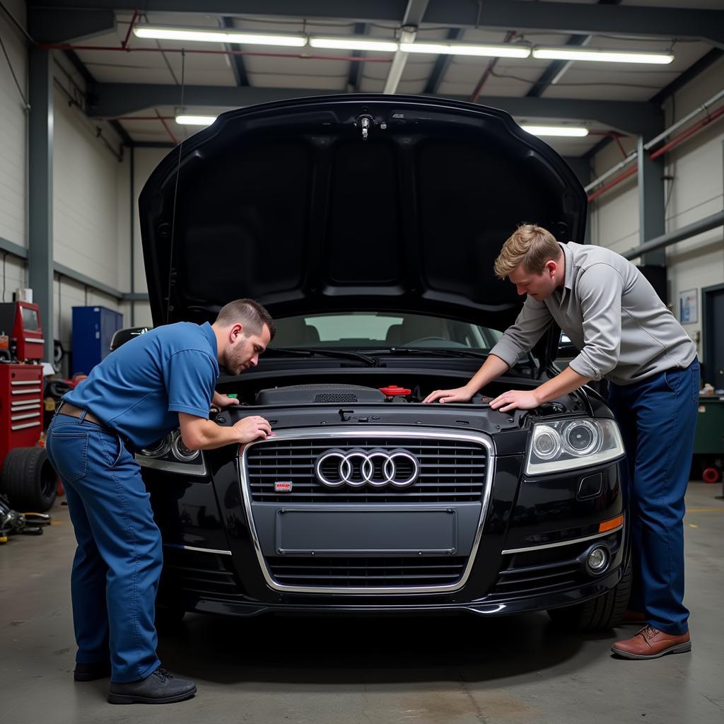 2005 Audi A6 at a Mechanic Shop